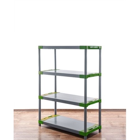 Regał plastikowy TYTAN-4 czerwony · 138x90x46 · Nośność półki 160 kg