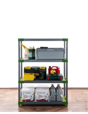 Tytan-4 - Regał plastikowy TYTAN-4 czerwony · 138x90x46 · Nośność półki 160 kg - product 6