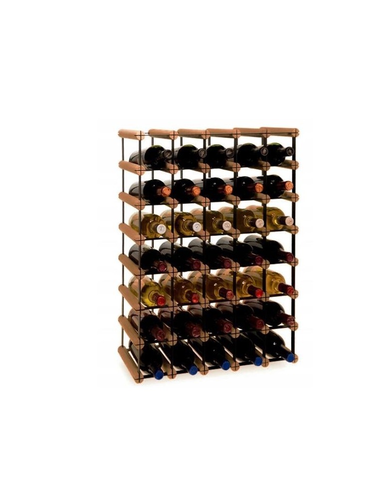 Regały na butelki szklane/PET RW-8  Przechowywanie alkoholu w domu - Stojak · 35 butelek RW-8 5x7 czerń·brąz - product MODO24.PL 1