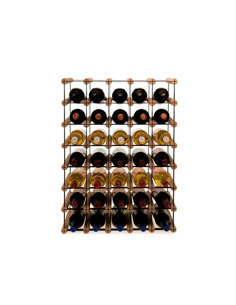 Regały na butelki szklane/PET RW-8  Przechowywanie alkoholu w domu - Stojak · 35 butelek RW-8 5x7 czerń·brąz - product MODO24.PL 2