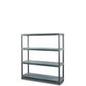 Regał plastikowy TYTAN-4 szary · 138x100x46 · Nośność półki 160 kg