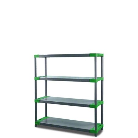 Regał plastikowy TYTAN-4 zielony · 138x110x46 · Nośność półki 160 kg