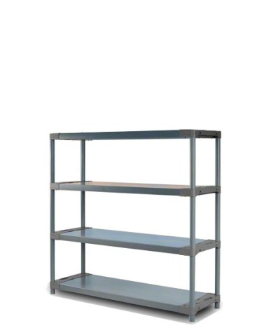 Regał plastikowy TYTAN-4 szary · 138x120x46 · Nośność półki 160 kg