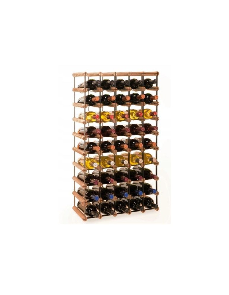 Regały na butelki szklane/PET RW-8  Przechowywanie alkoholu w domu - Stojak · 45 butelek RW-8 5x9 czerń·brąz - produkt MODO24.PL 1