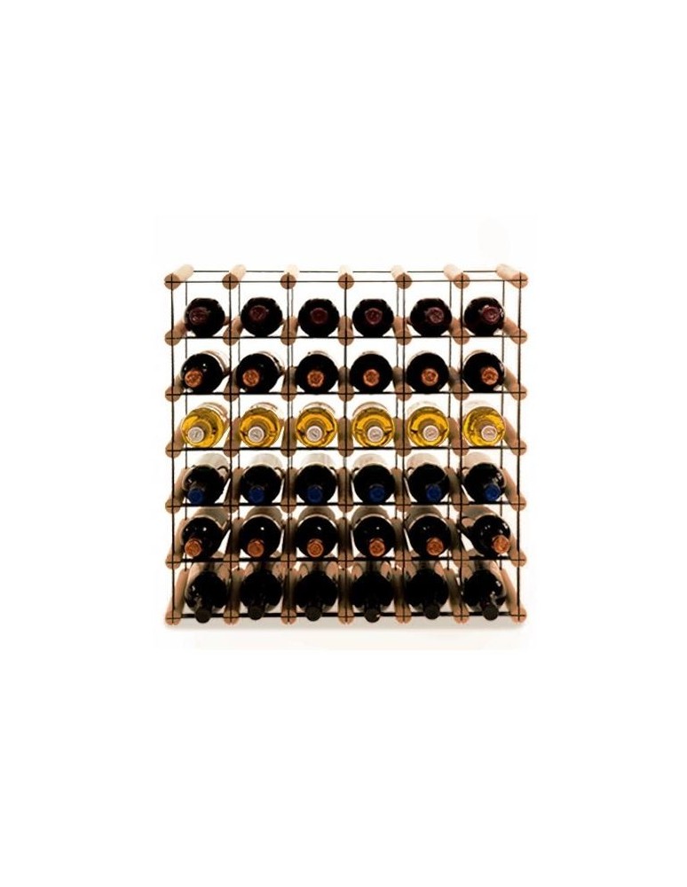 Regały na butelki szklane/PET RW-8  Przechowywanie alkoholu w domu - Stojak · 36 butelek RW-8 6x6 czerń·brąz - product MODO24.PL 2