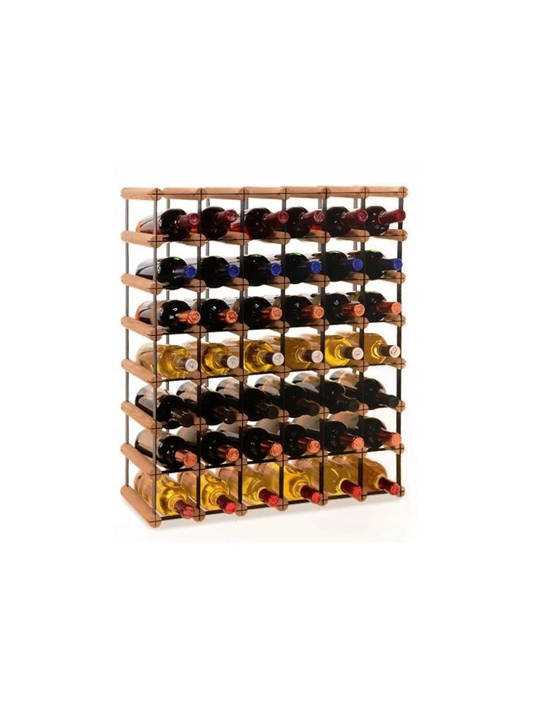 Regały na butelki szklane/PET RW-8  Przechowywanie alkoholu w domu - Stojak · 42 butelki RW-8 6x7 czerń·brąz - produkt MODO24.PL 1