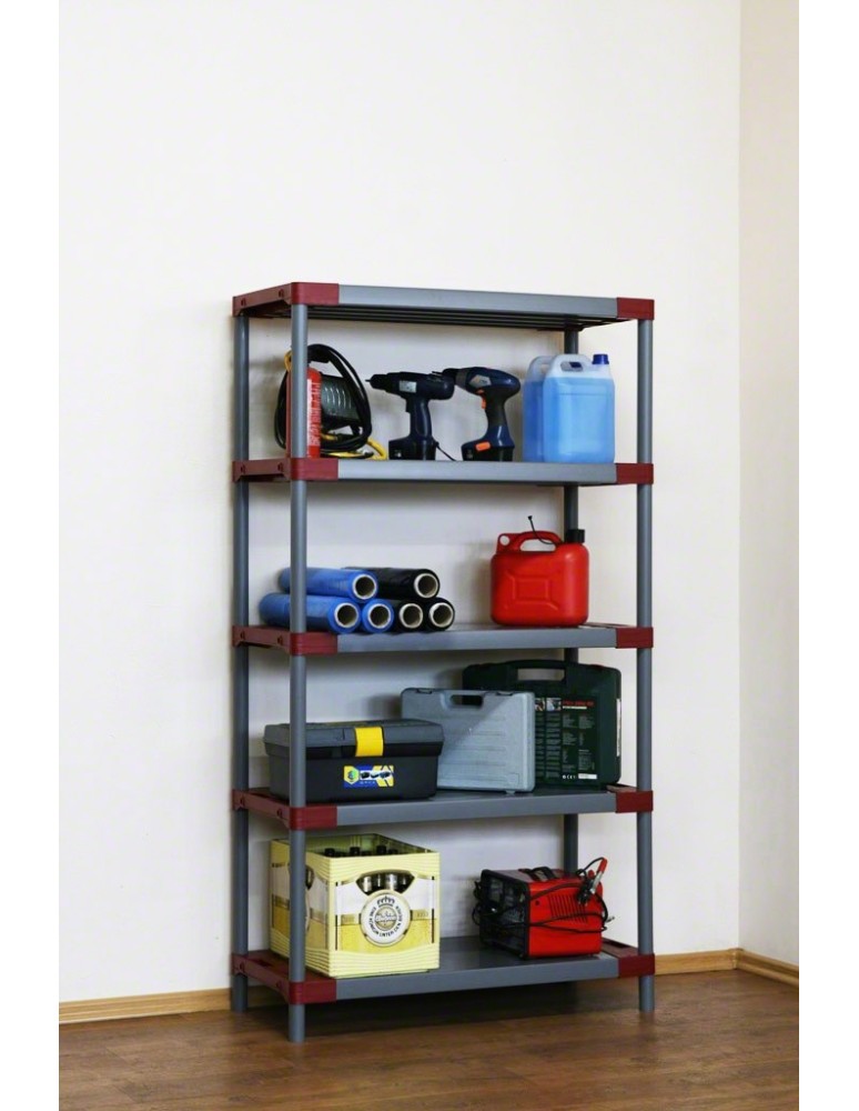 Jupiter-5 - Regał plastikowy Jupiter-5 180x120x46 czerwony - product MODO24.PL 3