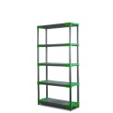 Regał plastikowy TYTAN-5 zielony · 180x70x46 · Nośność półki 160 kg