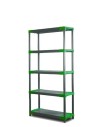 Regał plastikowy TYTAN-5 zielony · 180x70x46 · Nośność półki 160 kg
