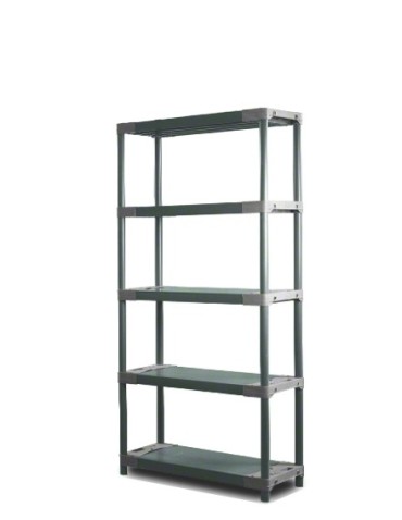 Regał plastikowy TYTAN-5 szary · 180x80x46 · Nośność półki 160 kg