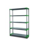 Regał plastikowy TYTAN-5 zielony · 180x90x46 · Nośność półki 160 kg