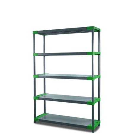 Regał plastikowy TYTAN-5 zielony · 180x100x46 · Nośność półki 160 kg