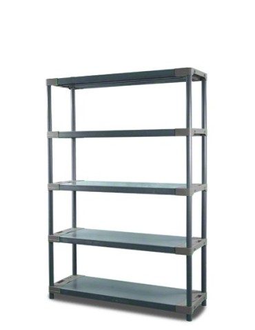 Regał plastikowy TYTAN-5 szary · 180x110x46 · Nośność półki 160 kg