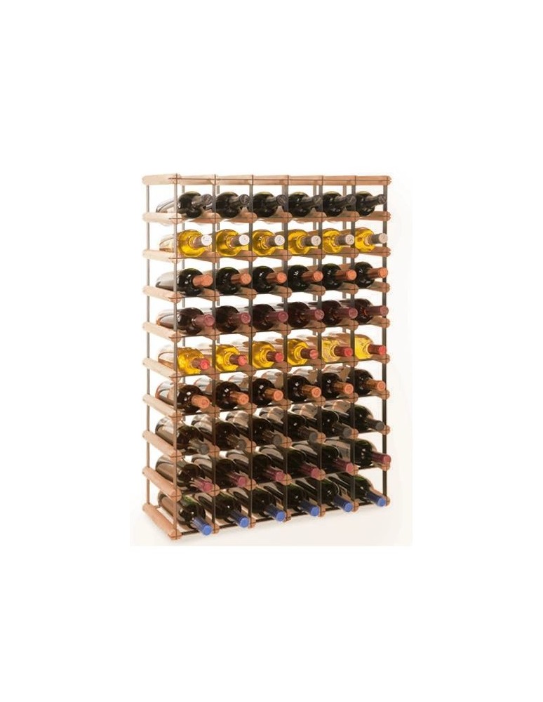 Regały na butelki szklane/PET RW-8  Przechowywanie alkoholu w domu - Stojak · 48 butelki RW-8 6x8 czerń·brąz - produkt MODO24.PL 1