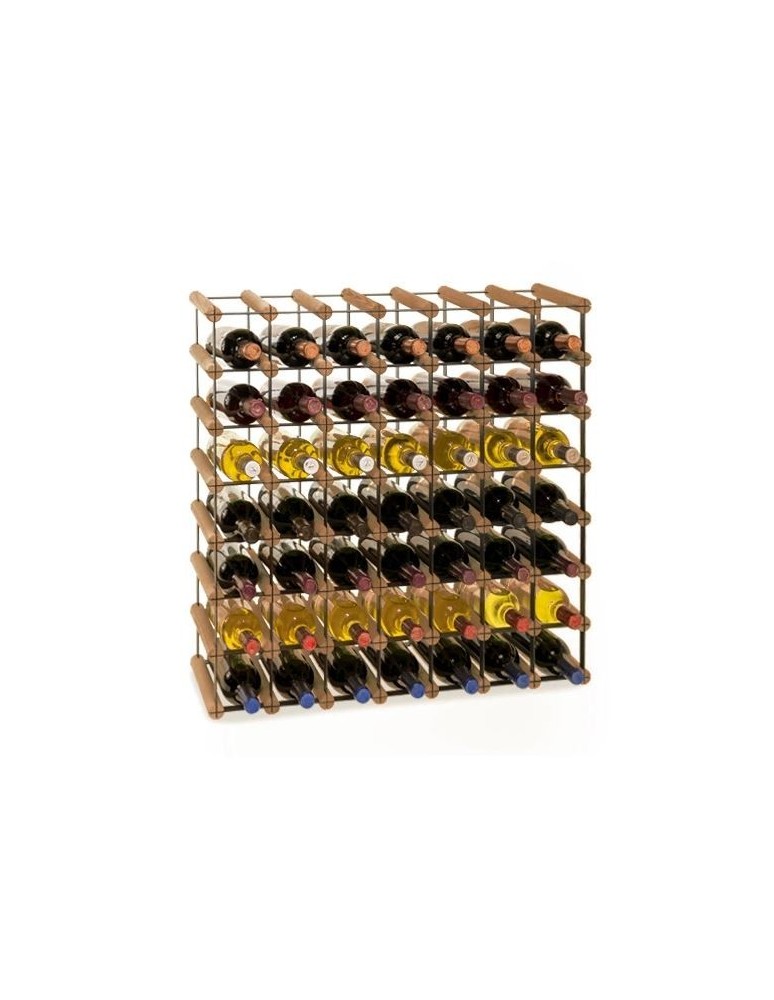 Regały na butelki szklane/PET RW-8  Przechowywanie alkoholu w domu - Stojak · 49 butelek RW-8 7x7 czerń·brąz - produkt MODO24.PL 1