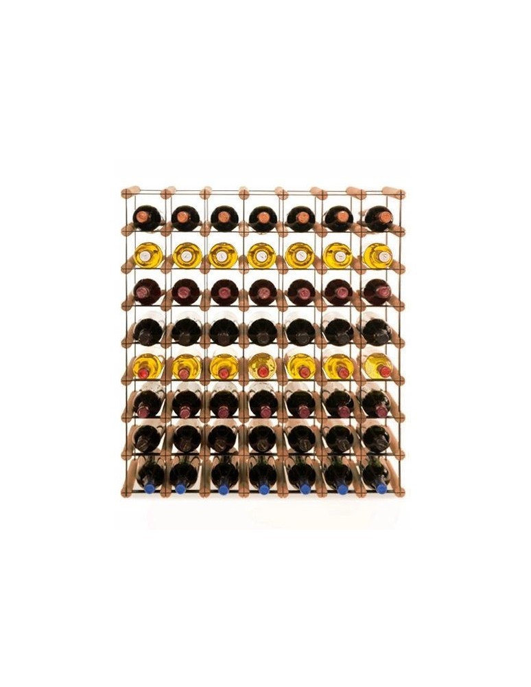 Regały na butelki szklane/PET RW-8  Przechowywanie alkoholu w domu - Stojak · 56 butelek RW-8 7x8 czerń·brąz - product MODO24.PL 1