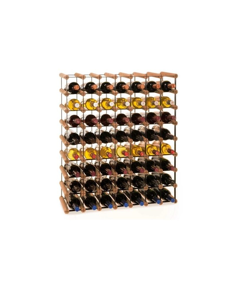 Regały na butelki szklane/PET RW-8  Przechowywanie alkoholu w domu - Stojak · 56 butelek RW-8 7x8 czerń·brąz - product MODO24.PL 2