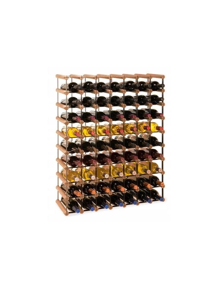 Regały na butelki szklane/PET RW-8  Przechowywanie alkoholu w domu - Stojak · 63 butelki RW-8 7x9 czerń·brąz - produkt MODO24.PL 1
