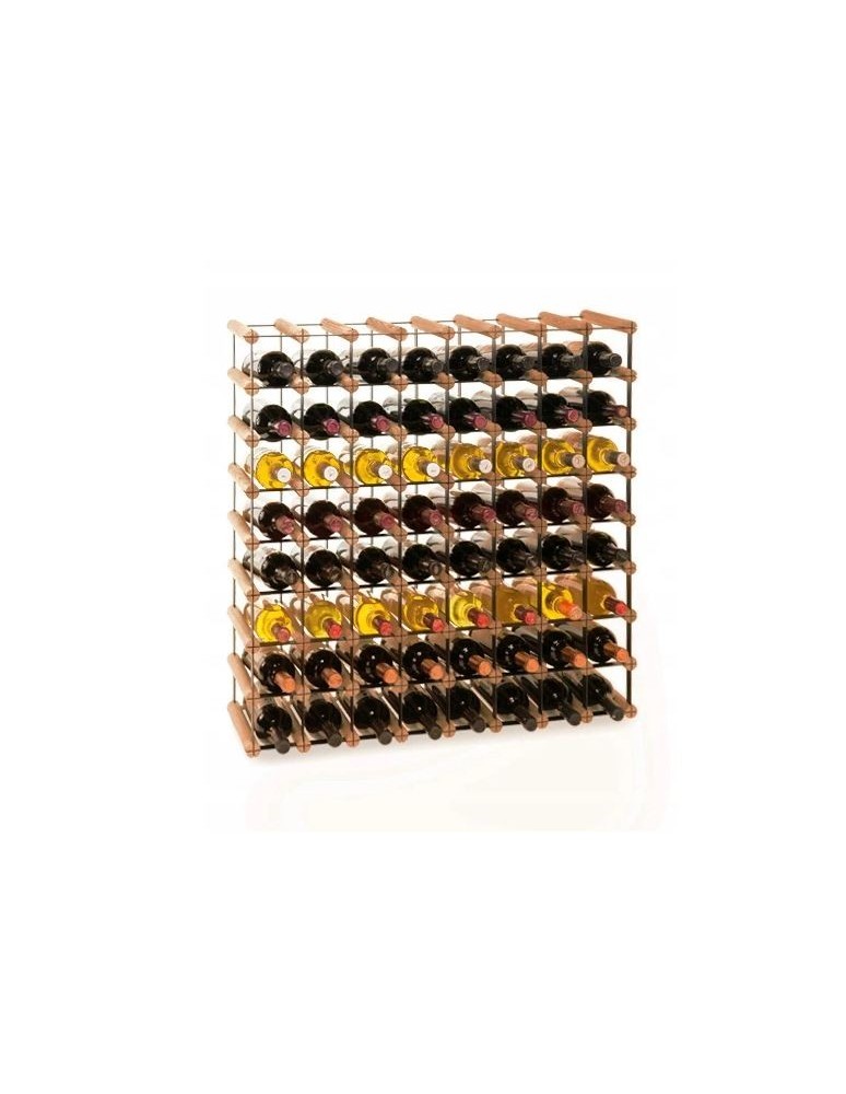 Regały na butelki szklane/PET RW-8  Przechowywanie alkoholu w domu - Stojak · 64 butelki RW-8 8x8 czerń·brąz - produkt MODO24.PL 1