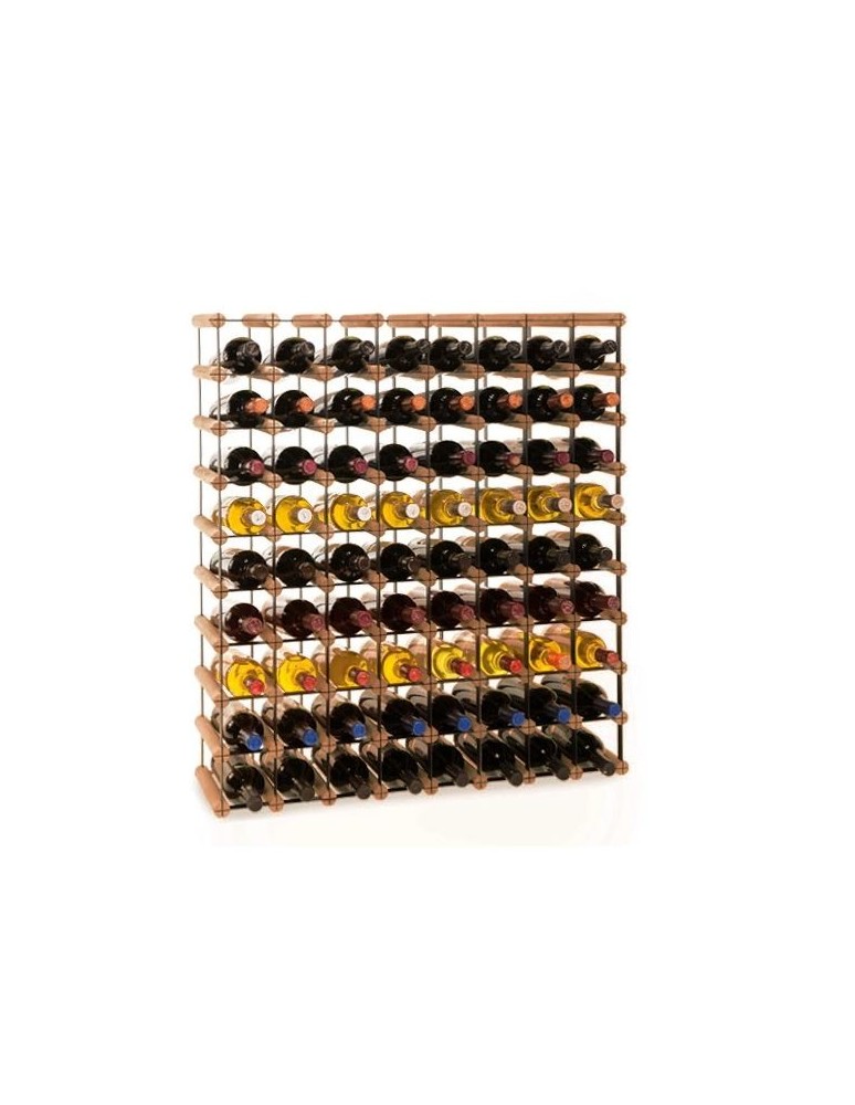 Regały na butelki szklane/PET RW-8  Przechowywanie alkoholu w domu - Stojak · 72 butelki RW-8 8x9 czerń·brąz - produkt MODO24.PL 1