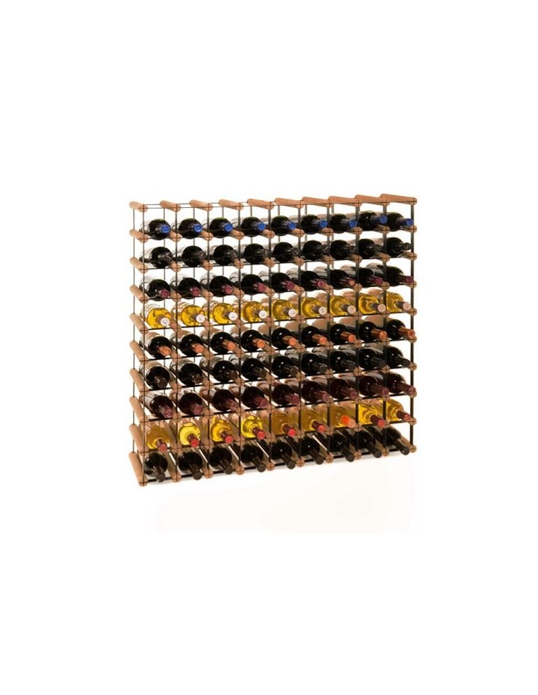 Regały na butelki szklane/PET RW-8  Przechowywanie alkoholu w domu - Stojak · 81 butelek RW-8 9x9 czerń·brąz - produkt MODO24.PL 1