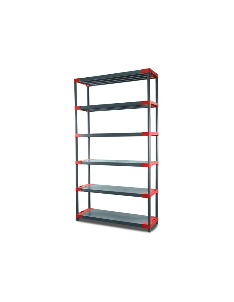 Jupiter-6 - Regał plastikowy Jupiter-6 222x100x46 czerwony - produkt MODO24.PL 1