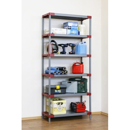 Regał plastikowy Jupiter-6 222x100x46 czerwony