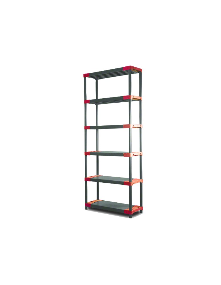 Jupiter-6 - Regał plastikowy Jupiter-6 222x80x46 czerwony - produkt MODO24.PL 1