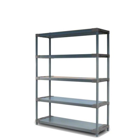 Regał plastikowy TYTAN-5 szary · 180x130x46 · Nośność półki 100 kg