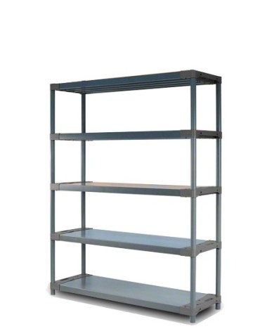Regał plastikowy TYTAN-5 szary · 180x150x46 · Nośność półki 100 kg