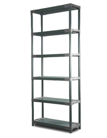 Regał plastikowy TYTAN-6 szary · 222x60x46 · Nośność półki 160 kg