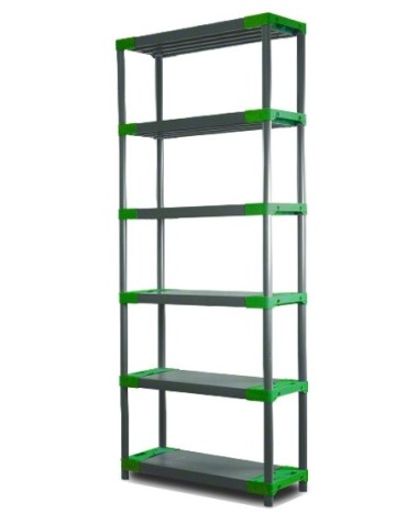 Regał plastikowy TYTAN-6 · szaro-zielony · 222x70x46 · Nośność półki 160 kg