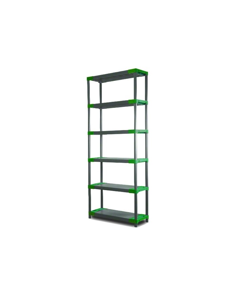 Tytan-6 - Regał plastikowy TYTAN-6 · szaro-zielony · 222x70x46 · Nośność półki 160 kg - produkt MODO24.PL 1