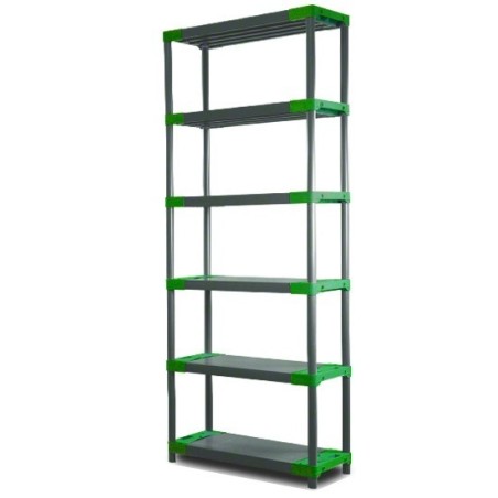 Regał plastikowy TYTAN-6 · szaro-zielony · 222x80x46 · Nośność półki 160 kg