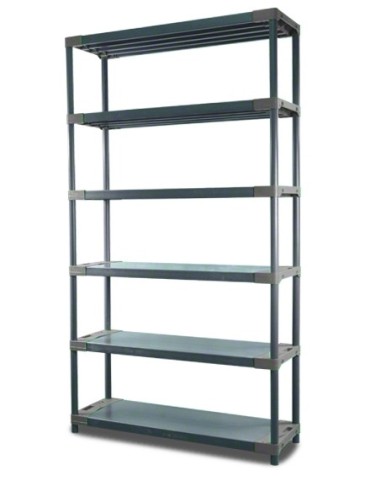 Regał plastikowy TYTAN-6 · szary · 222x90x46 · Nośność półki 160 kg