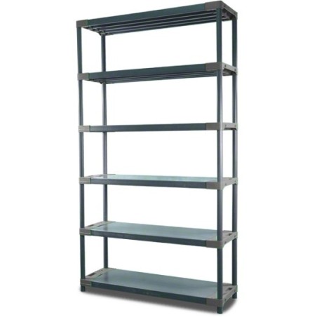 Regał plastikowy TYTAN-6 · szary · 222x90x46 · Nośność półki 160 kg