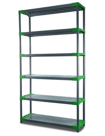 Regał plastikowy TYTAN-6 · szaro-zielony · 222x90x46 · Nośność półki 160 kg