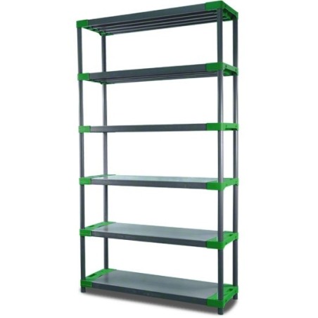 Regał plastikowy TYTAN-6 · szaro-zielony · 222x90x46 · Nośność półki 160 kg