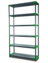 Regał plastikowy TYTAN-6 · szaro-zielony · 222x90x46 · Nośność półki 160 kg