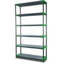 Regał plastikowy TYTAN-6 · szaro-zielony · 222x100x46 · Nośność półki 160 kg