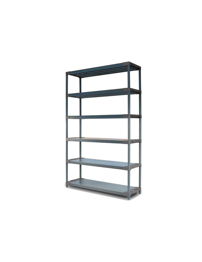 Tytan-6 - Regał plastikowy TYTAN-6 · szary · 222x130x46 · Nośność półki 100 kg - produkt MODO24.PL 1