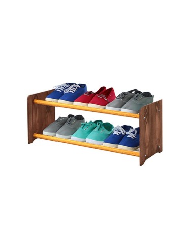 Regał na buty RBS-2-65 · ciemno brązowe boki (dekor) · olchowe drążki