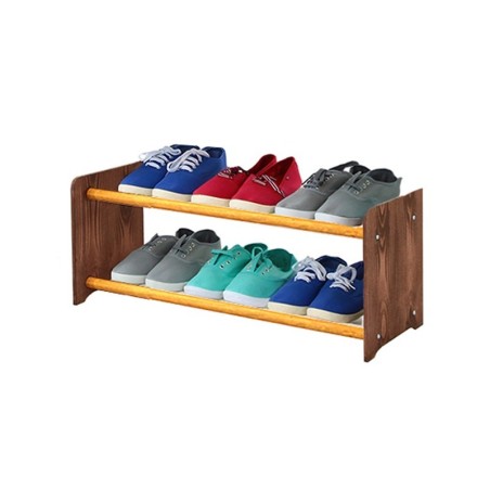 Regał na buty RBS-2-65 · ciemno brązowe boki (dekor) · olchowe drążki
