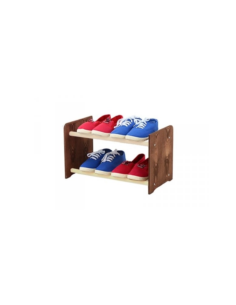 Regały na buty/ szafki otwarte RBS - Regał na buty RBS-2-45· białe drążki · boki dekor ciemnobrązowy - produkt MODO24.PL 1