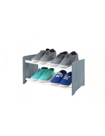 Regał na buty RBS-2-45 · boki ciemnografitowy dekor · białe drążki