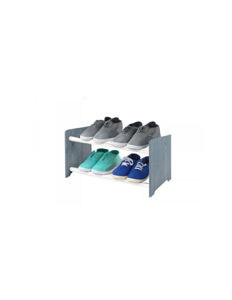Regały na buty/ szafki otwarte RBS - Regał na buty RBS-2-45 · boki ciemnografitowy dekor · białe drążki - produkt MODO24.PL 1