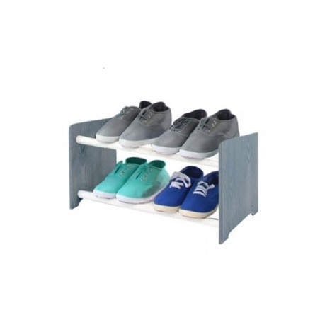 Regał na buty RBS-2-45 · boki ciemnografitowy dekor · białe drążki