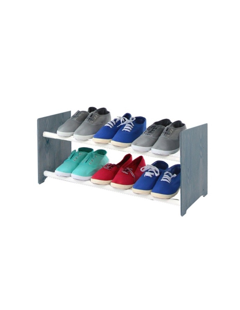 Regały na buty/ szafki otwarte RBS - Regał na buty RBS-2-65 · boki w dekorze ciemnografitowym · białe szczebelki - produkt MODO24.PL 1