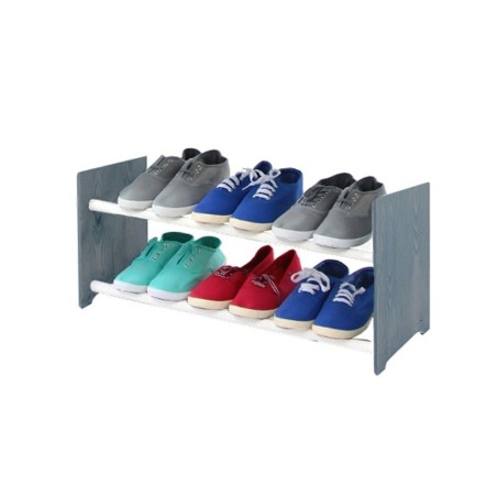 Regał na buty RBS-2-65 · boki w dekorze ciemnografitowym · białe szczebelki