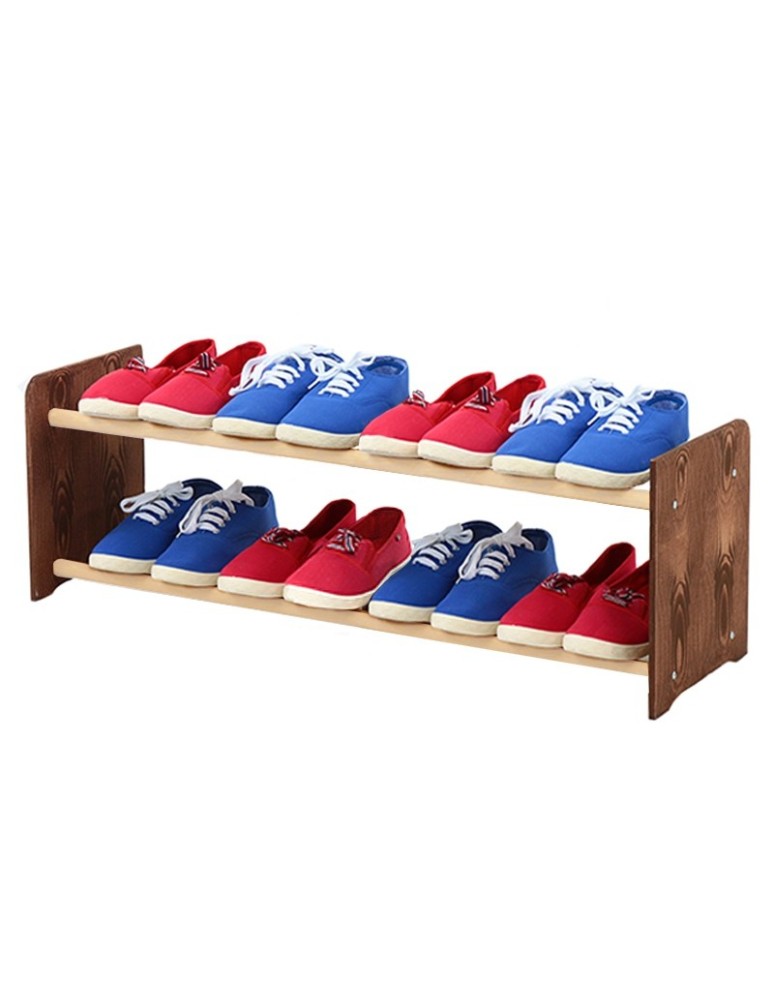 Regały na buty/ szafki otwarte RBS - Regał na buty RBS-2-90 · ciemnobrązowe boki (dekor) · białe szczebelki - produkt MODO24.PL 1
